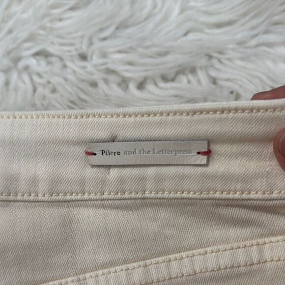 Anthropologie Pilcro Cream Ankle Cropped Jeans Versatile Design - Picture 12 of 16